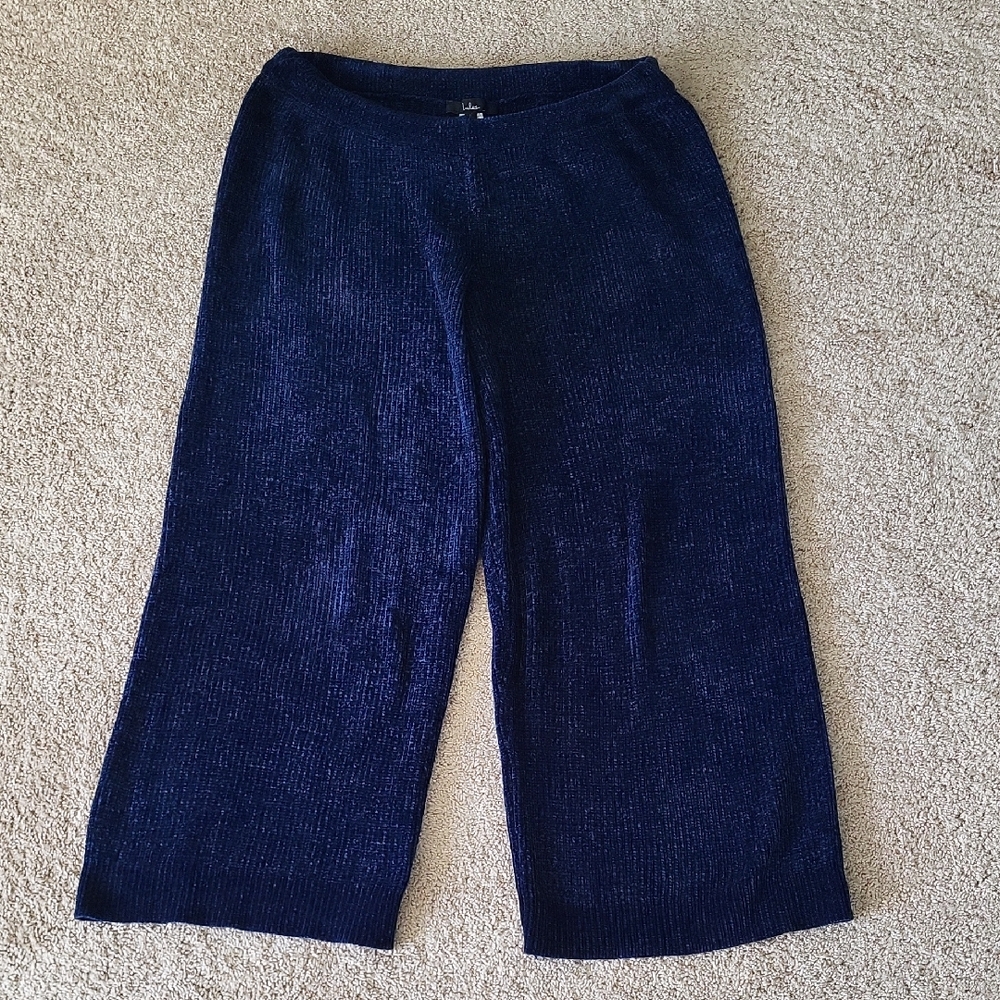 Chenille Wide Leg Crop Pant
